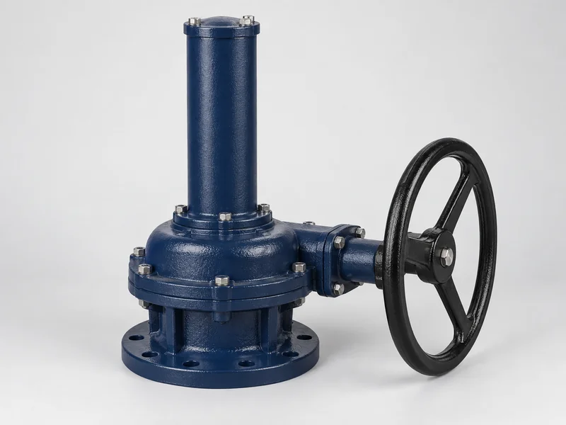 Multi-turn valve gearbox with stem protection tube