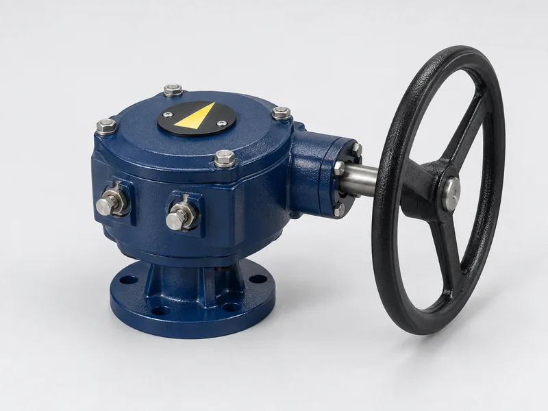 Quarter-turn worm gear operator with handwheel