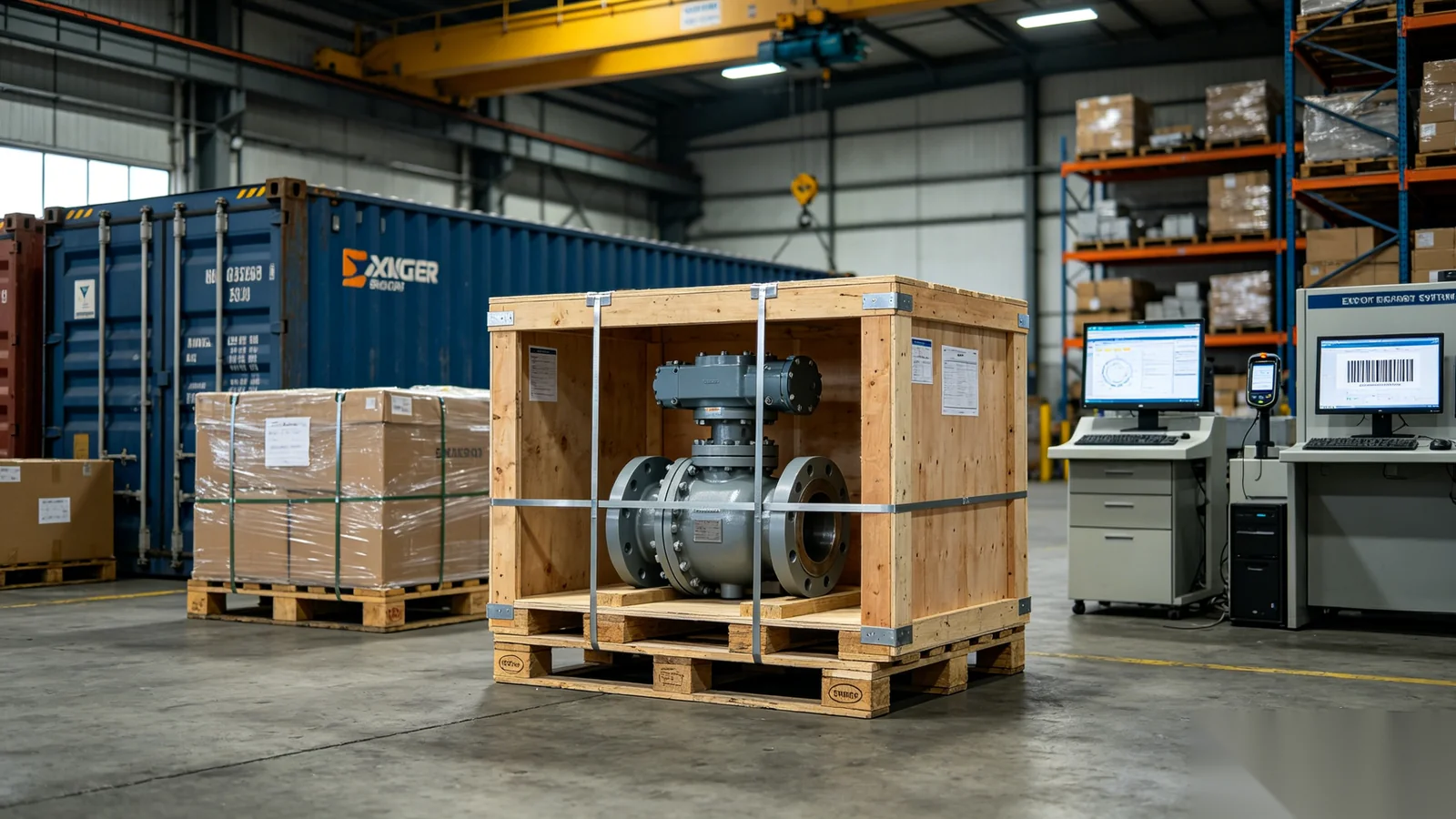 International freight coordination and export documentation for valve gear operator shipments