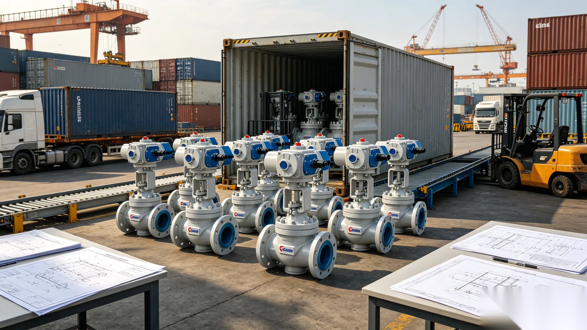International export of valve gear operators with industrial packaging and global logistics coordination