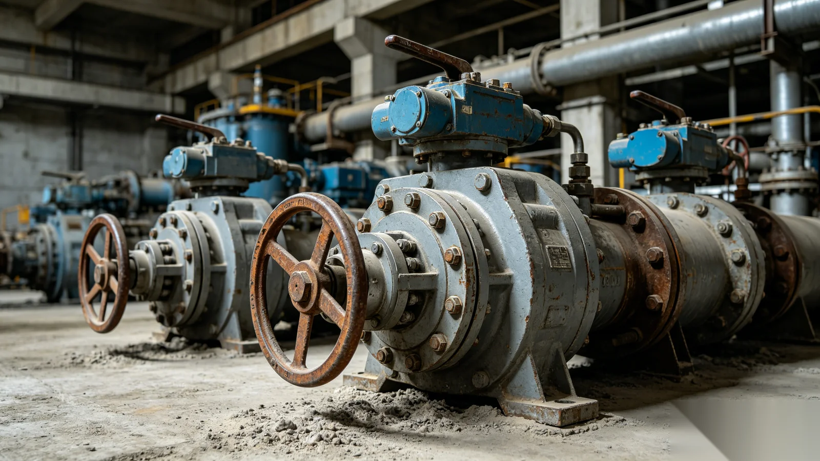 Heavy industrial valve gear operators for mining and process plants