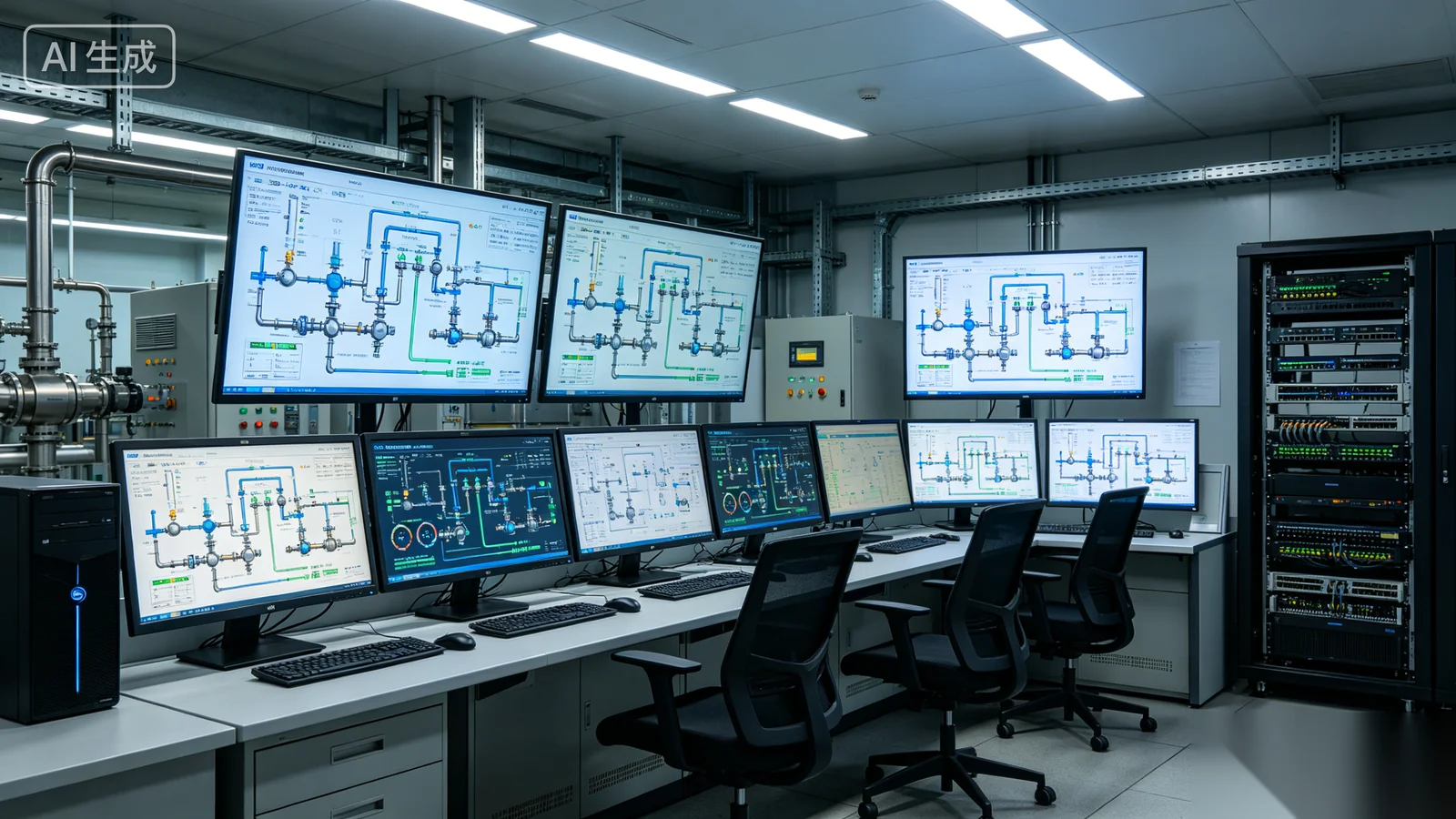 Electric actuator mounted on gear operator with SCADA control room integration