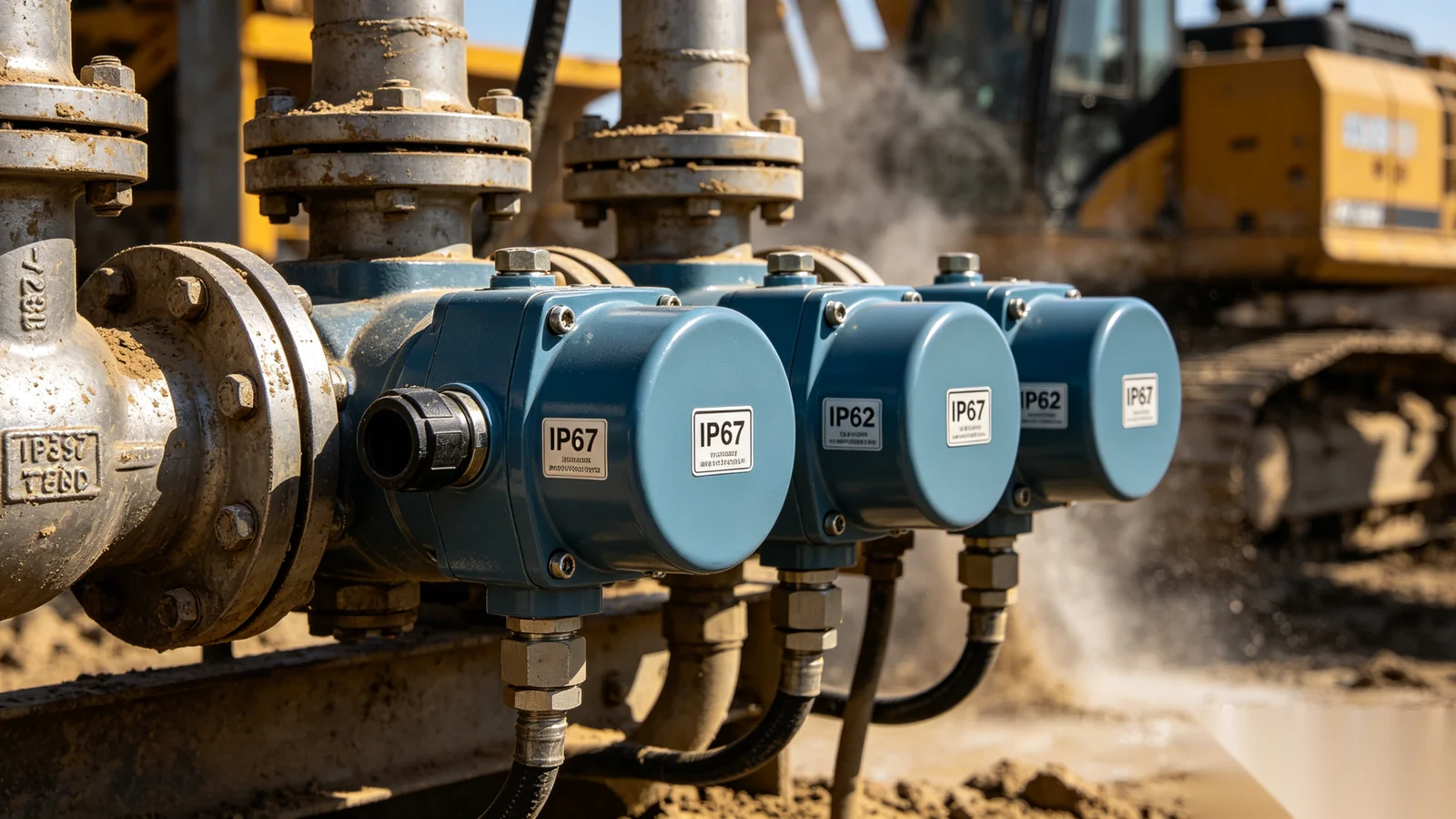 Dust-sealed gear operator with IP-rated enclosure for harsh mining facility installation