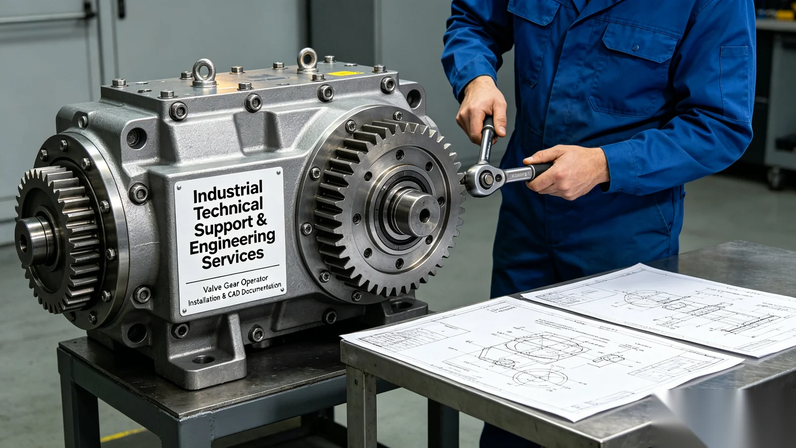 Industrial technical support and engineering services for valve gear operators